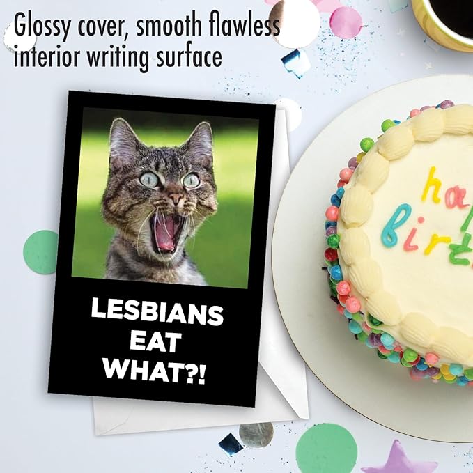 NobleWorks, Funny Birthday Greeting Card with 5 x 7 Inch Envelope (1 Card) Bday Eat What C10800BDG