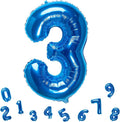32 Inch Blue Number 3 Balloons Foil Ballon Digital Birthday Party Decoration Supplies (Blue Number 3 Balloon)