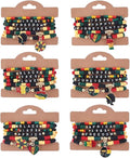 Cooluckday 36 Pcs Holiday Heishi Surfer Bracelets for Women Bulk Easter Mother's Day Christmas St. Patrick's Day Mardi Gras Bracelet Stackable Stretch Friendship Bracelets Set