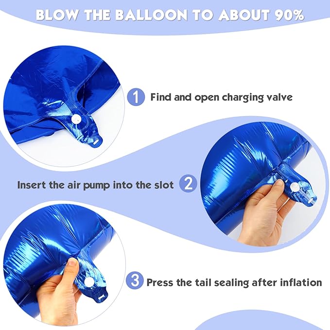 40 Inch Metallic Blue Number 6 Balloon, Giant 6 Number Balloons for 6th Birthday Decorations, Party Supplies for Baby Boy Girl, Metallic Blue Party Decor