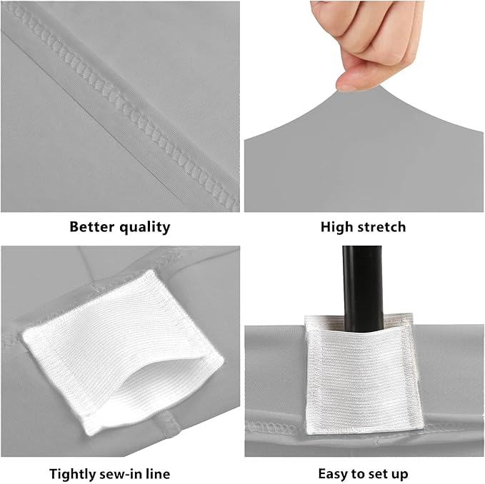 Table Covers for 6 Foot Tables, Sliver Gray Washable and Wrinkle Resistant Stretch Tablecloths Rectangle 6ft for Events, Wedding, Banquets, Parties