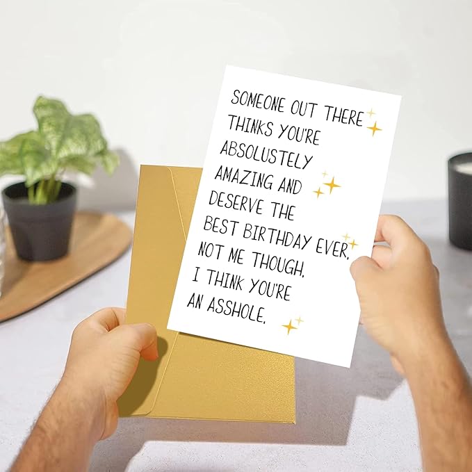 Funny Birthday Card for Men Women, Hilarious Birthday Gifts for Family Friends Coworkers, Cheeky Bday card for Him Her, Black Humor Birthday Card