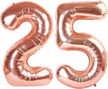 40 Inch Rose Gold Balloon Number 25 Balloon,Jumbo Mylar Foil Helium Balloon for 25 Digital Balloons for Birthday Party,Wedding Anniversary Party Decorations