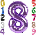 40 Inch Purple Number 8 Balloon, Giant 8 Number Balloons for 8th Birthday Decorations, Party Supplies for Baby Boy Girl, Purple Party Decor