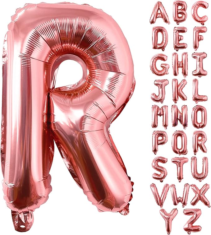 Lovoir 40 Inch Large Rose Gold Letter R Balloons Big Size Jumbo Mylar Foil Helium Balloon for Birthday Party Celebration Decorations Alphabet Rose Gold R