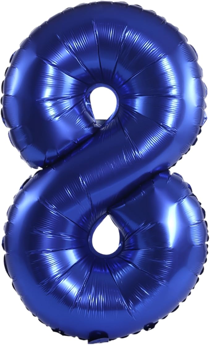 YPSelected 32 Inch Large Foil Helium Number Balloon Birthday Wedding Party 0-9 (Navy Blue, 8)
