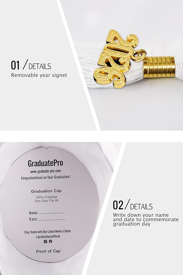 GraduatePro Matte Graduation Cap and Gown Class of 2026 Set Bulk with Tassel for High School & College 12 Colors