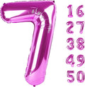 40 Inch Rose Purple Large Balloon Number 7 Balloon,Jumbo Mylar Foil Helium Balloon for 7 17 27 37 47 57 Birthday Digital Balloons for Birthday Party,Wedding Anniversary Party Decorations