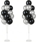 Balloon Column Kit for Floor-Balloon Columns with Stand, Base and Pole,Balloon Tower Backdrop Decoration for Wedding, Baby Shower, Birthday Party, or Bachelorette Parties (BLACK SILVER)