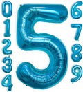 40 Inch Large Blue Number Celebration and Decoration Balloon for Birthday Parties, Graduations, Anniversaries, Weddings, Photo Shoots, Special Events - Helium Foil Mylar (Blue Number 5)