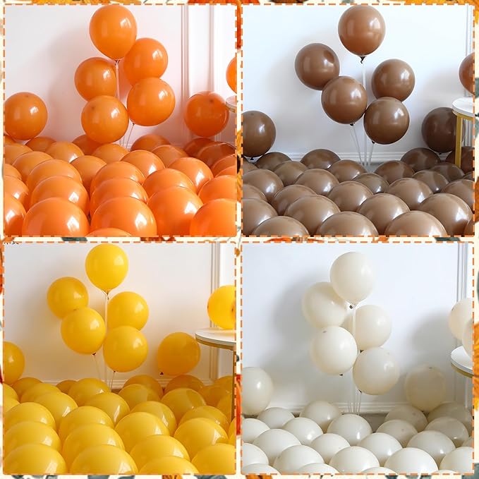 Fall Sunflower Balloon Arch 152pcs Brown Mustard Yellow Sand White Balloons Garland for Thanksgiving Sunflower Baby Shower Birthday Decorations
