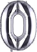 40 Inch Large Foil Helium Number Balloon Birthday Wedding Party 0-9 (Silver, 0)