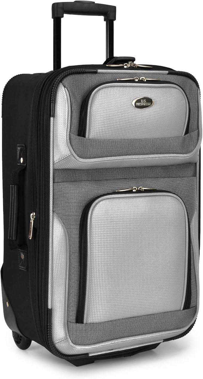 U.S. Traveler New Yorker Lightweight Expandable Rolling Luggage, Gray, 4-Piece Set