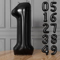 Black Number 1 Balloons – 40 Inch Giant Foil Number Balloon, Black Big Number Balloon for Men Women Boys Girls Birthday Graduation Anniversary Party Decorations