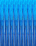 2 Pcs 3.2ft x 8.2ft Shiny Blue Metallic Tinsel Foil Fringe Curtains Photo Booth Backdrop for Birthday Wedding Holiday Celebration Bachelorette Party Décor