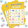 Markt Birthday Party Games for Kids, Birthday Bingo Game, Kids Party Games, Kid Bingo Game Decorations, Activities and Supplies for Girls or Boys (Yellow)