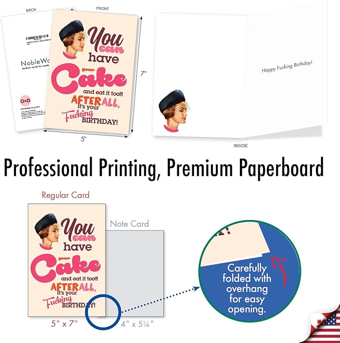 NobleWorks Assortment Pack of 3 Hilarious Birthday Greeting Cards with Envelopes for Men and Women (3 Designs, 1 Each) Older and Delightful VC7959BDG-C1x3