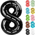 Race Car Number 8 Balloon 40 Inch, 8 Balloon Number, 8th Birthday Decorations, Race Car Party Supplies for Boys Girls