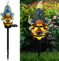 Solar Gnome Garden Lights, Outdoor Gnome Statue with Bees & Honey Jars, Solar Powered Fairy Garden Lights Gnome Decorations for Home Outside Yard Lawn Patio Gnomes Gifts (Bee)
