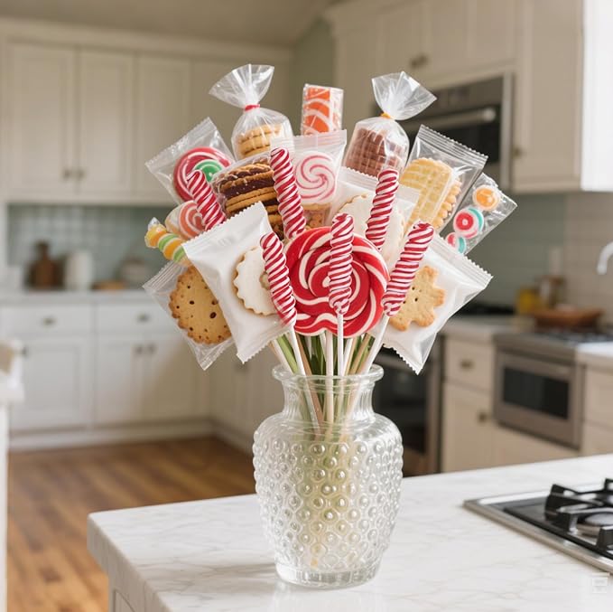 Valentines Day Lollipops Candy - Individually Wrapped Holiday Red Twisty Lollipops Bulk - Valentine Themed Suckers for Party Favor, Goodie Bags, Candy Buffet - Strawberry Flavors, 30 Pack