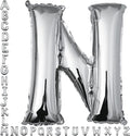 40 inch Silver Letter N Balloon, Big Size Alphabet Foil Mylar Helium Balloons for Birthday Party Celebration Wedding Anniversary Baby Shower Decorations Supplies Alphabet N