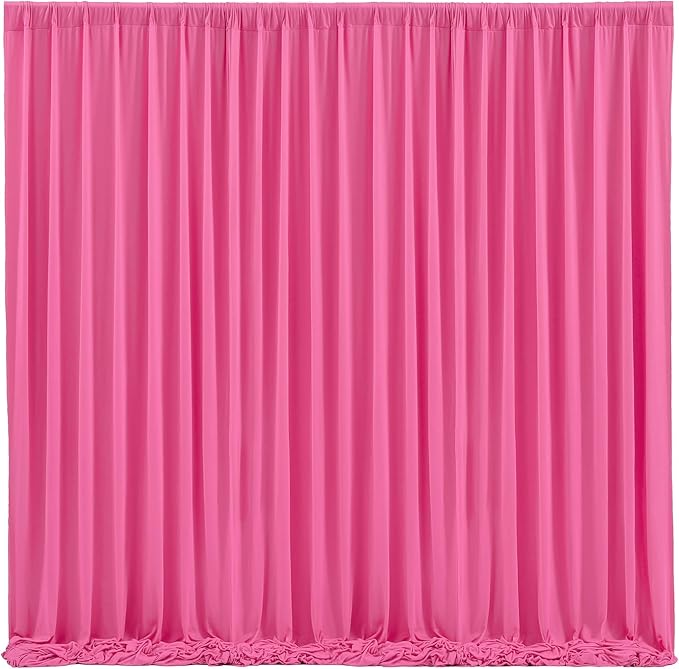 Hot Pink Backdrop Curtain 4 Panels-Wrinkle-Free Polyester Photography Drapes for Wedding Party Photo Background Decorations- 16 X10FT (Hot Pink)