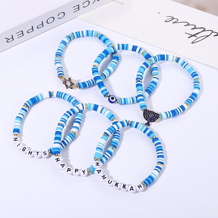 Surfer Heishi Bracelets for Women Stackable Rainbow Vinyl Disc Clay Beaded Stretch Bracelets Elastic Layering Friendship Bracelets Boho Summer Beach Jewelry