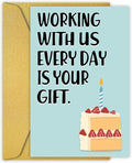 PIUST Funny Birthday Card for Coworker, Hilarious Office Birthday Card for Coworker Boss Friends, Working With Us Everyday Is Your Gift (28)