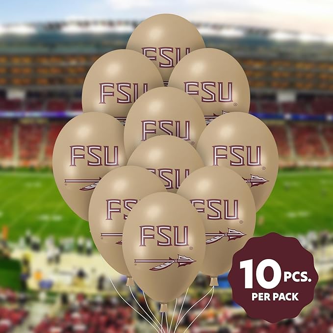 Florida State Seminoles Balloons 10 Pack 11" Official Licensed Logos, Helium Quality Latex Balloons, Perfect for College Football Team Celebration, Decorated Front and Back by Westrick