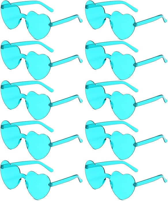 AEAHALY Heart Sunglasses for Women and Men Rimless Heart Shaped Sunglasses Bachelorette Bride Party Accessories