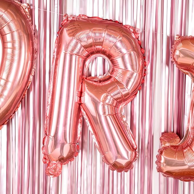 Restaurantware-Balloonify 16 Inch Letter Balloon, 1 Alphabet Party Balloon - Letter R, Self-Sealing, Rose Gold Foil Mylar Finish, Hanging Loop, Decoration For Birthday, Wedding, Or Graduation