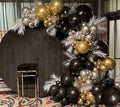 116pcs Black Gold Silver Chrome Balloon Garland Arch Kit for Gatsby Roaring 20s Birthday, New Year, Bachelorette, Graduation, Retirement Party Decorations