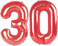 Red 40 Inch 30 Number Balloons, Balloon Decorations for 30 Birthday, Foil Giant 30 Birthday Graduations Anniversary Party