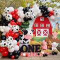 Cowboy Balloons Arch Kit- 150pcs Red Black White and Cow Print Balloons for Rodeo Themed Cowboy Cowgirl's Birthday Party Decorations - Farm Animal Party Supplies