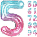 Starry Sky 5 Balloon, Number Balloons 40 Inch, 5th Birthday Balloon Decorations, Starry Sky Party Supplies, 5 Number Balloons, Number 5 Balloon