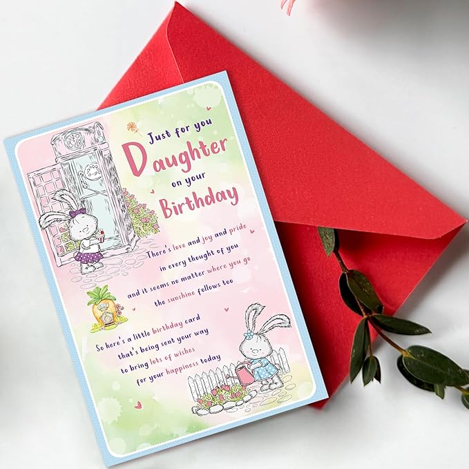 Daughter Birthday Card, Funny Birthday Card for Daughter from Mom Dad– 8x5.3 Inches, Double-Sided