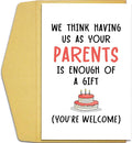 Qiliji Birthday Card for Son Daughter, Funny Birthday Card from Parents, Cheeky Bday Greeting Card for Kids, Having Us As Your Parents Is Enough Of A Gift