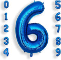 AULE 40 Inch Large 6 Balloon Numbers Blue, Big Foil Number Balloons, Giant Helium Happy Birthday Party Decorations for Man and Women, Huge Mylar Anniversary Party Supplies