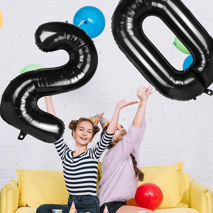 Number 2 Balloons 40 Inch Large Helium Foil Mylar Balloons For Birthdays Party Decorations/Wedding/Anniversary/Graduations/Baby Shower (Black)