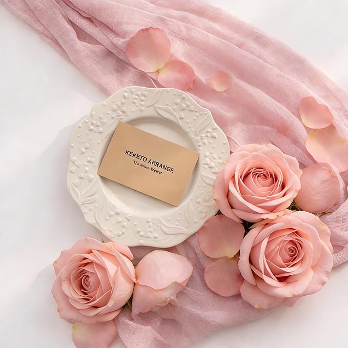 Keketoarrange Dusty Pink Easter Table Runner Cheesecloth Gauze Rustic 120 Inch 10 FT for Wedding Baby Shower Bridal Shower Birthday Engagement Garden Party Long Sheer Boho Spring Home Decorations