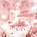 Rose Gold Anniversary Decorations Set - 1052pc Romantic Room Decor Kit with 1000 Rose Petals, HAPPY ANNIVERSARY & LOVE Foil Balloons - Perfect for Proposal, Wedding, Valentine's, Hotel Room Surprises