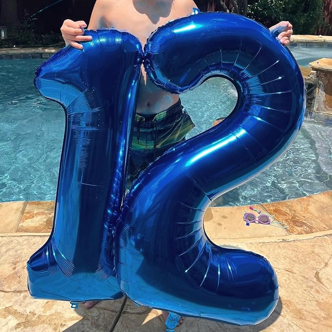 2 Numbers Balloon 40 Inch Navy Blue Two Balloon Number Birthday Decor, 2nd 12 21st Party Celebration Decorations Graduations Wedding Baby Shower