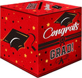 Graduation Card Box, Graduation Party Decorations 2025, Red Graduation Box, Graduation Card Holder, Foldable Cardboard Congrats Grad Card Gift Box for Graduation Party Supplies Party Favors
