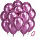Bezente Metallic Hot Pink Latex Party Balloons - 100 Pack 12 inch Round Helium Chrome Dark Pink Magenta Fuchsia Balloons for Bachelorette Wedding Birthday Gender Reveal Party Decorations