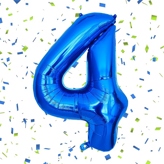 Smlpuame 40 Inch Navy Blue 4 Balloon for 4th Birthday Party, Blue Four Number Balloon 14 24 34 Birthday Decorations for Boys Girls Men Women, Helium Giant Foil Number 4 Balloon