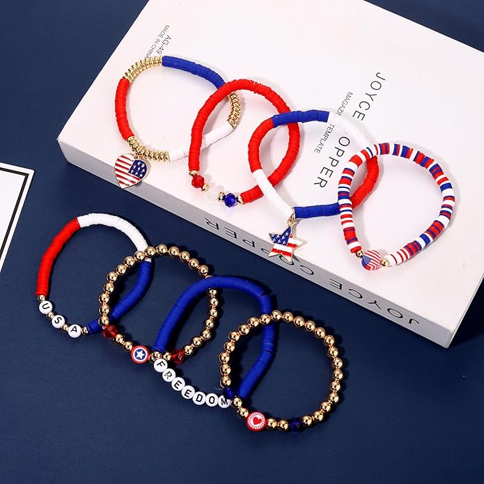 Surfer Heishi Bracelets for Women Stackable Rainbow Vinyl Disc Clay Beaded Stretch Bracelets Elastic Layering Friendship Bracelets Boho Summer Beach Jewelry