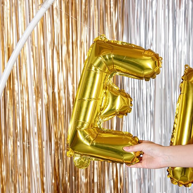 Restaurantware-Balloonify 16 Inch Letter Balloon, 1 Alphabet Party Balloon - Letter E, Self-Sealing, Gold Foil Mylar Finish, Hanging Loop, Decoration For Birthday, Wedding, Or Graduation