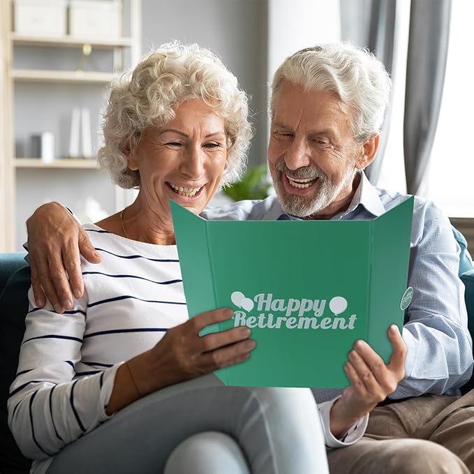 2 Pack Green Retirement Party Decorations - Retirement Signing Board Guest Book Alternative | Officially Retired Gift for Men & Women | Farewell Party Supplies