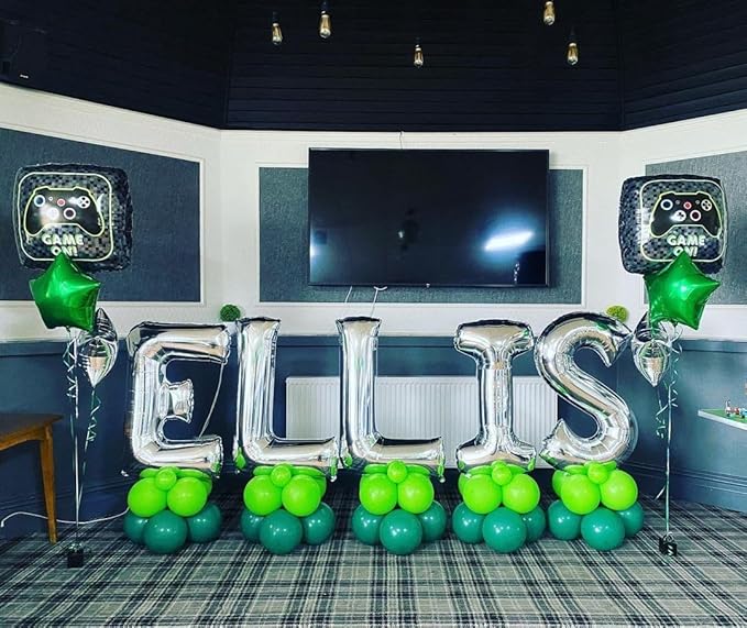 Silver Letter S Balloons 40 inch Large Alphabet S Balloons Silver Helium Foil Letter Balloon Banner for Birthday Party Anniversary Wedding Decoration