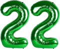 40 Inch Big Green Number 22 Balloon Birthday Decoration, Number 22 Helium Balloon 22 Celebration, Boy Girl Baby Anniversary Party Graduations Supplies Decorations